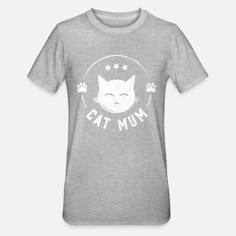 Katzenmutter - Unisex Polycotton T-Shirt - Grau meliert