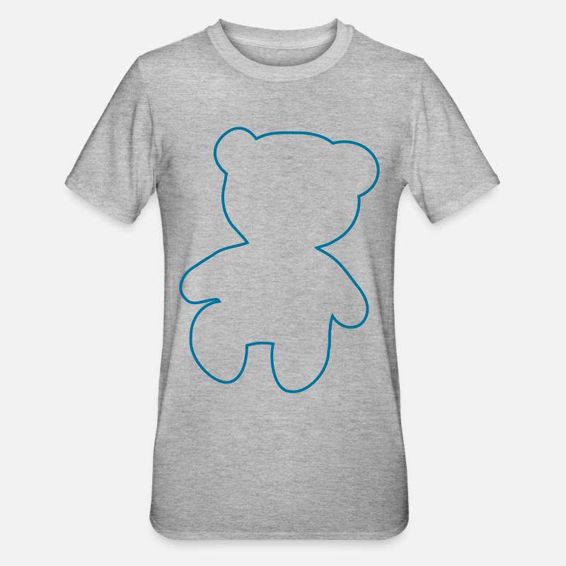 teddybär - Unisex Polycotton T-Shirt - Grau meliert