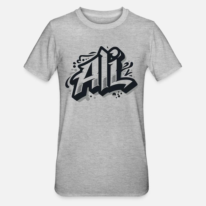 Ali Last name First name Graffiti - Unisex Polycotton T-Shirt - heather grey