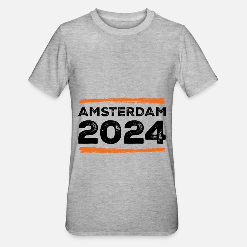 Devis Amsterdam 2024 - T-shirt polycoton Unisexe - gris chiné