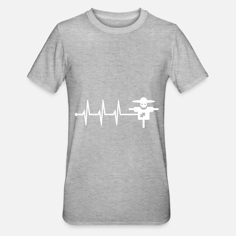 Vogelscheuche Puls - Unisex Polycotton T-Shirt - Grau meliert