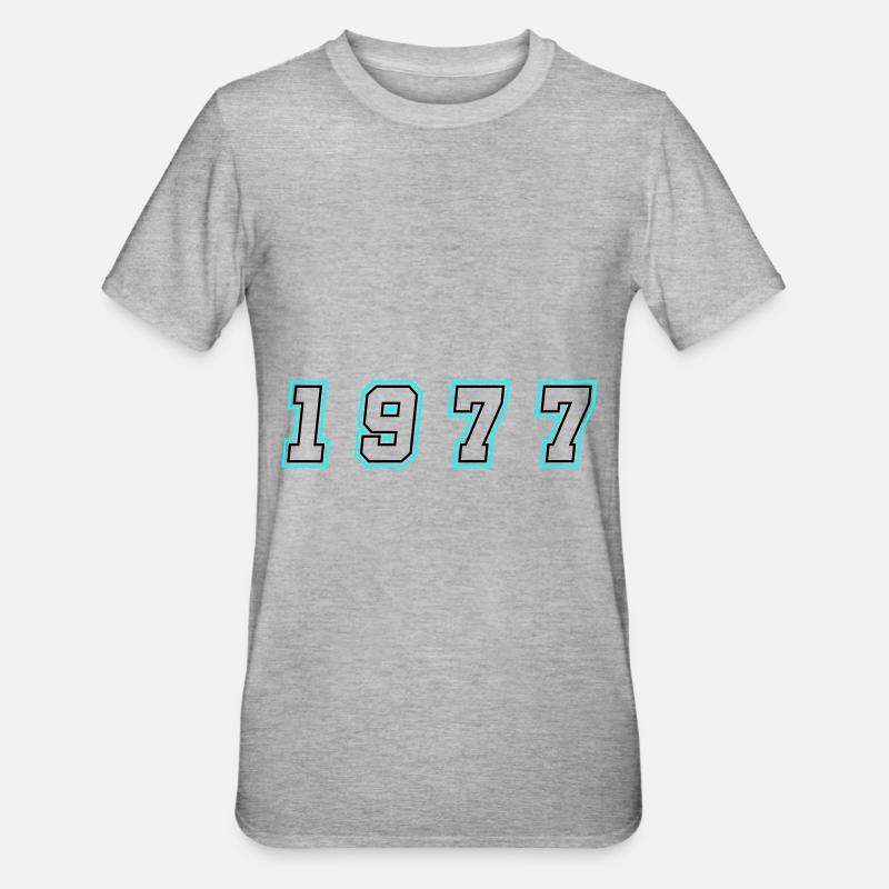Numéro de l’année 1977 - T-shirt polycoton Unisexe - gris chiné