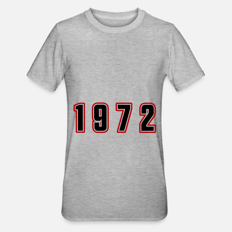 Numéro de l’année 1972 - T-shirt polycoton Unisexe - gris chiné