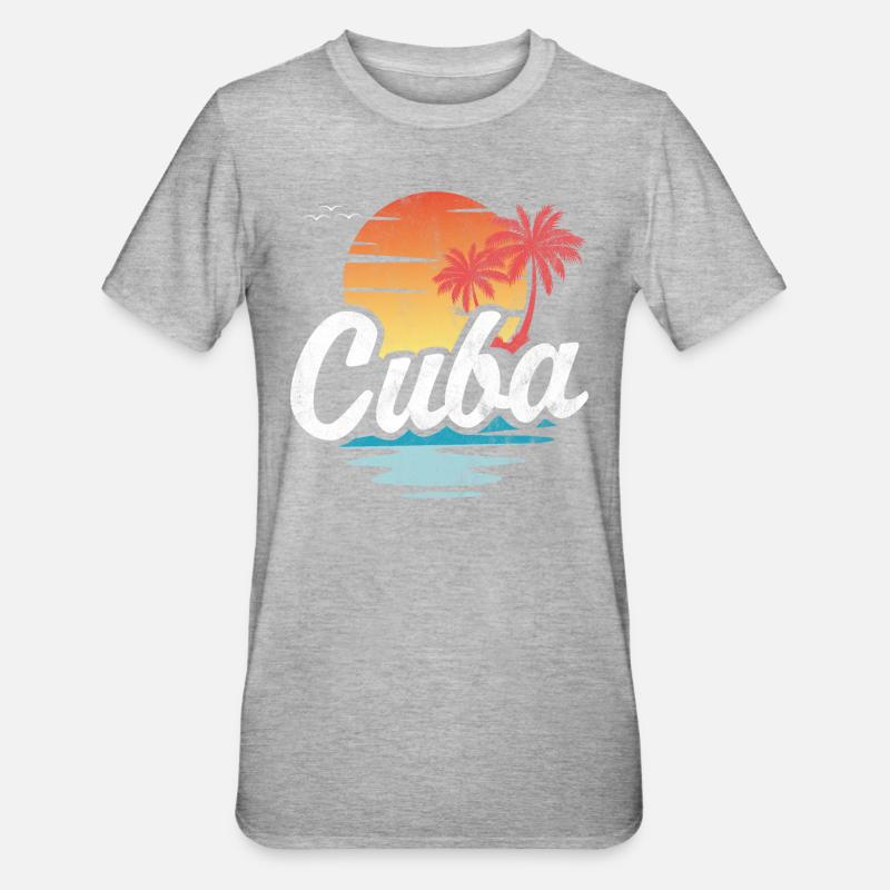 Cuba - T-shirt polycoton Unisexe - gris chiné