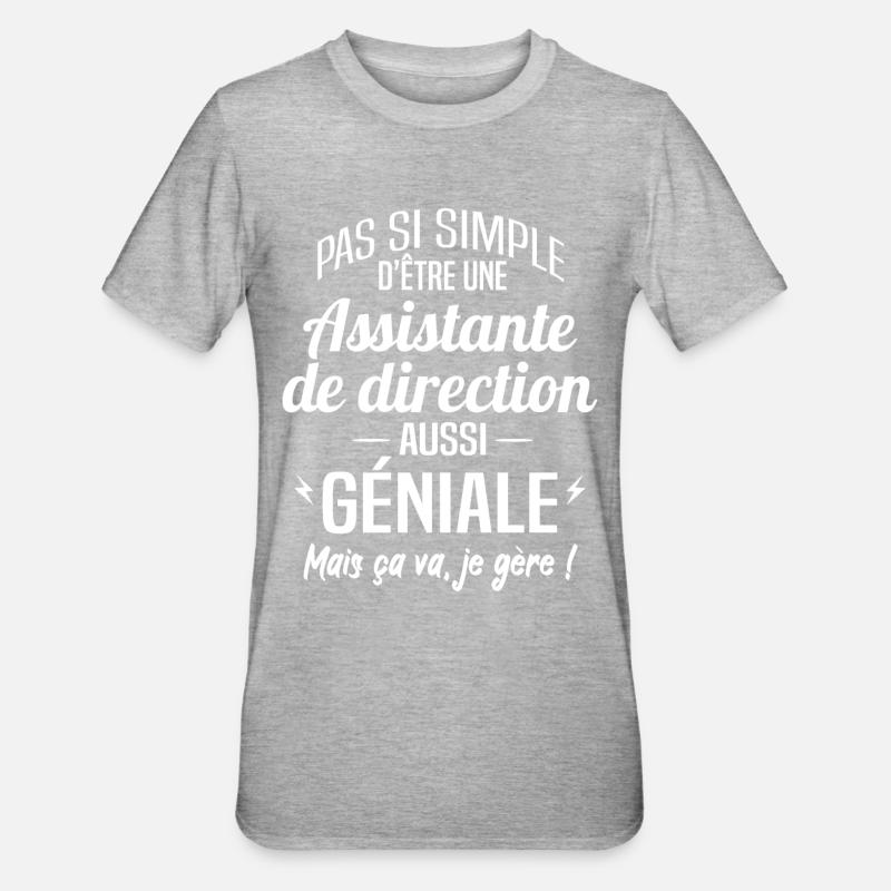 Assistante de direction - T-shirt polycoton Unisexe - gris chiné