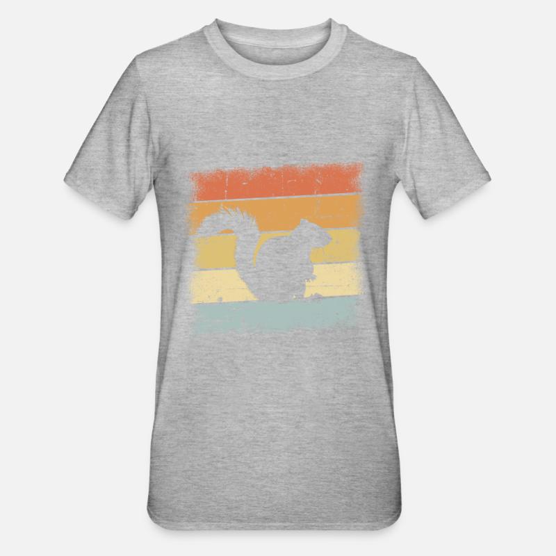 Eichhörnchen Retro Design - Unisex Polycotton T-Shirt - Grau meliert