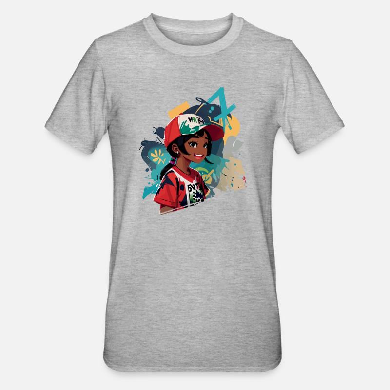 Fille de graffiti - T-shirt polycoton Unisexe - gris chiné
