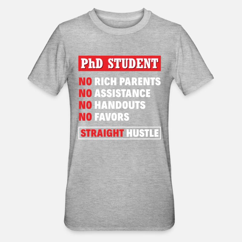 Doktorand Student - Unisex Polycotton T-Shirt - Grau meliert