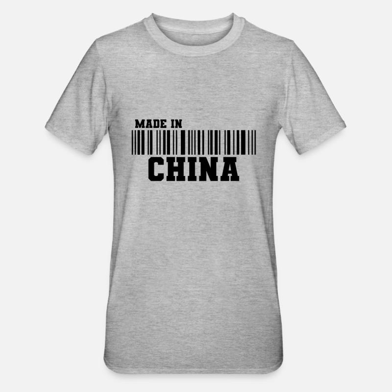 Made in China Barcode - T-shirt polycoton Unisexe - gris chiné
