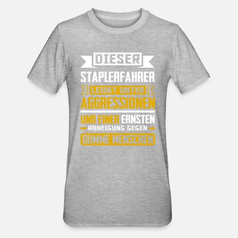 Staplerfahrer Gabelstapler Lagerist - Unisex Polycotton T-Shirt - Grau meliert