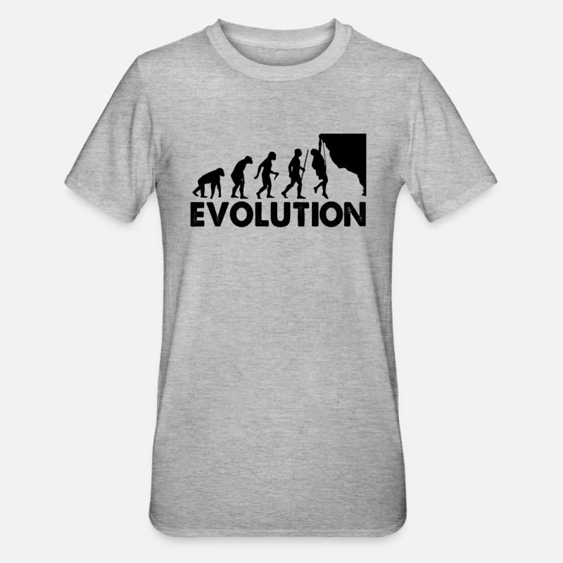 Klettern Evolution Escalade - Unisex Polycotton T-Shirt - Grau meliert