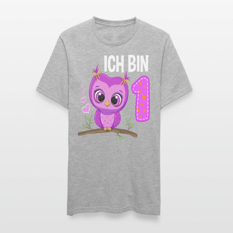 Ich Bin 1 Eule 1. Geburtstag Eulen Mädchen Unisex Polycotton T-Shirt