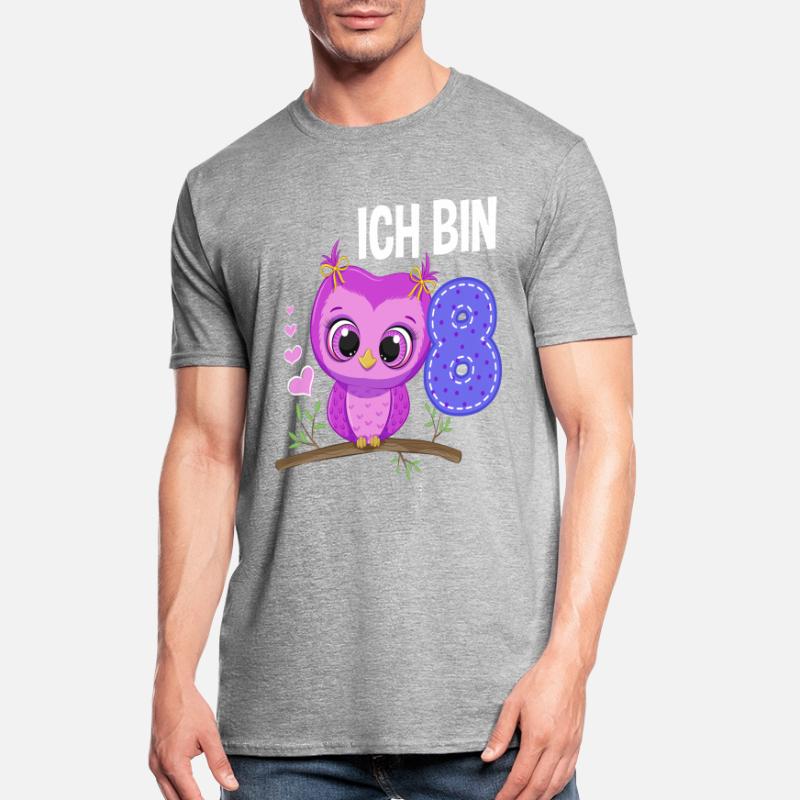 Ich Bin 8 Eule 8. Geburtstag Eulen Mädchen Unisex Polycotton T-Shirt