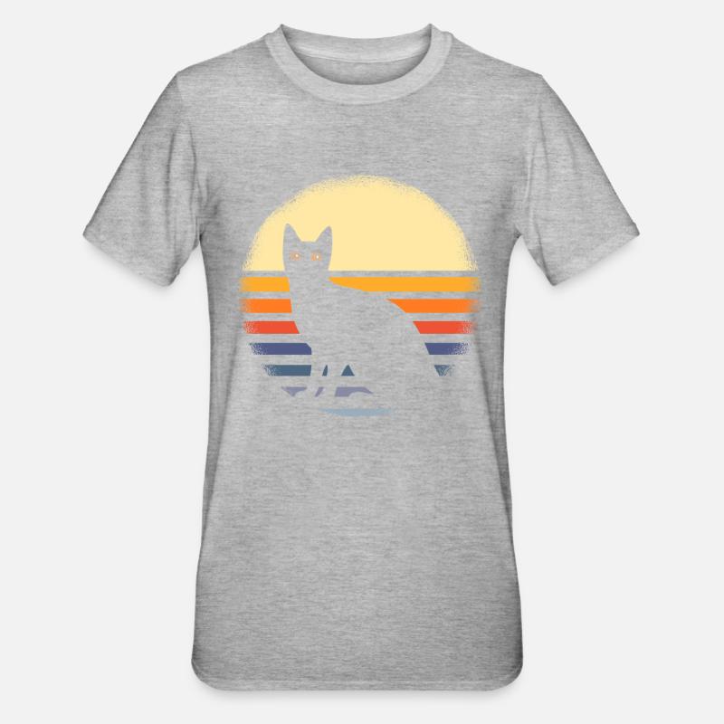 Chat - T-shirt polycoton Unisexe - gris chiné