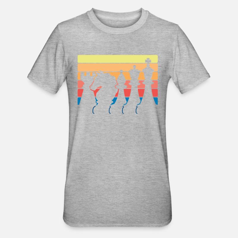 Échecs - T-shirt polycoton Unisexe - gris chiné