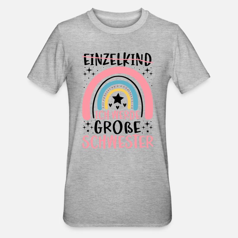 Ich Werde Große Schwester - Unisex Polycotton T-Shirt - Grau meliert