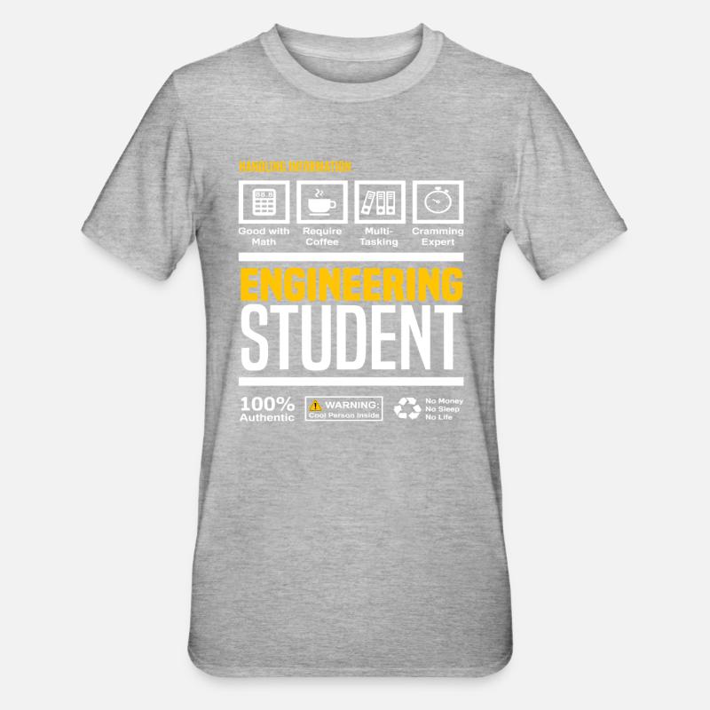Engineering Student Studies Degree - Unisex Polycotton T-Shirt - heather grey