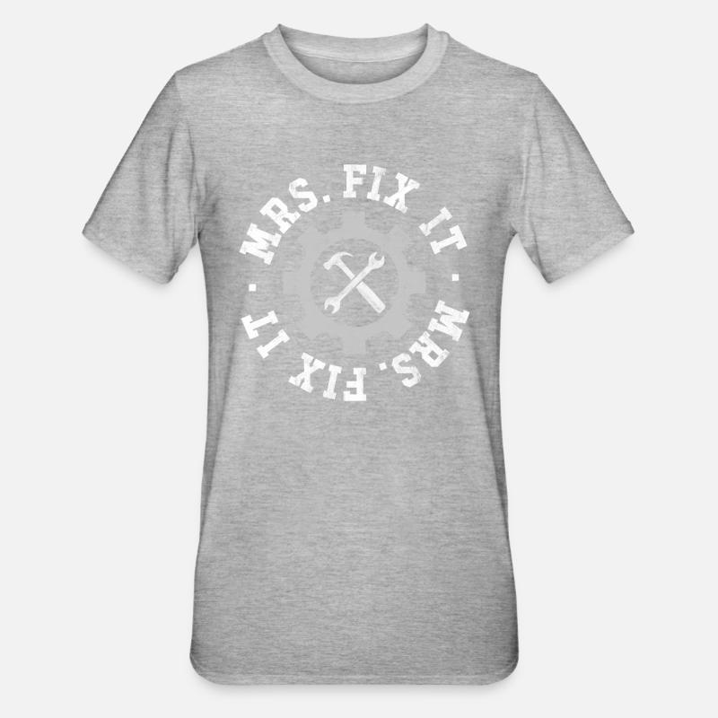 Frau Fix It - Unisex Polycotton T-Shirt - Grau meliert