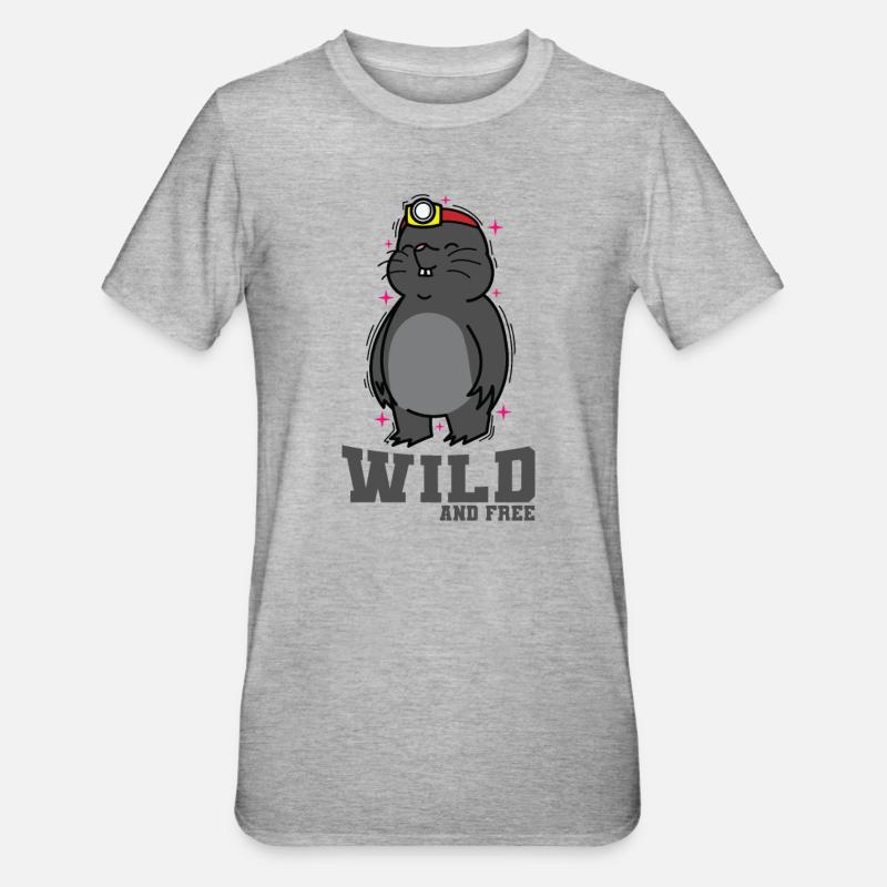 Wild Animal Mole Earthen Mound - Unisex Polycotton T-Shirt - heather grey