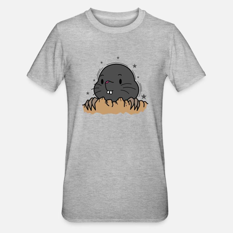 Mole Earthen mound Molehill - Unisex Polycotton T-Shirt - heather grey