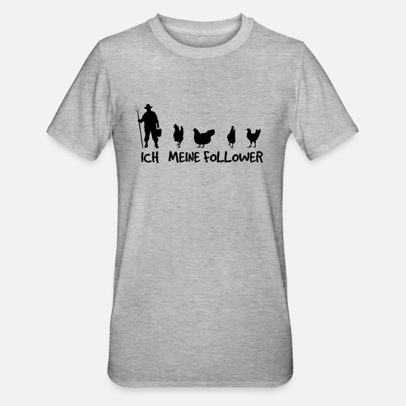 Bauernhof-Chic - Unisex Polycotton T-Shirt - Grau meliert