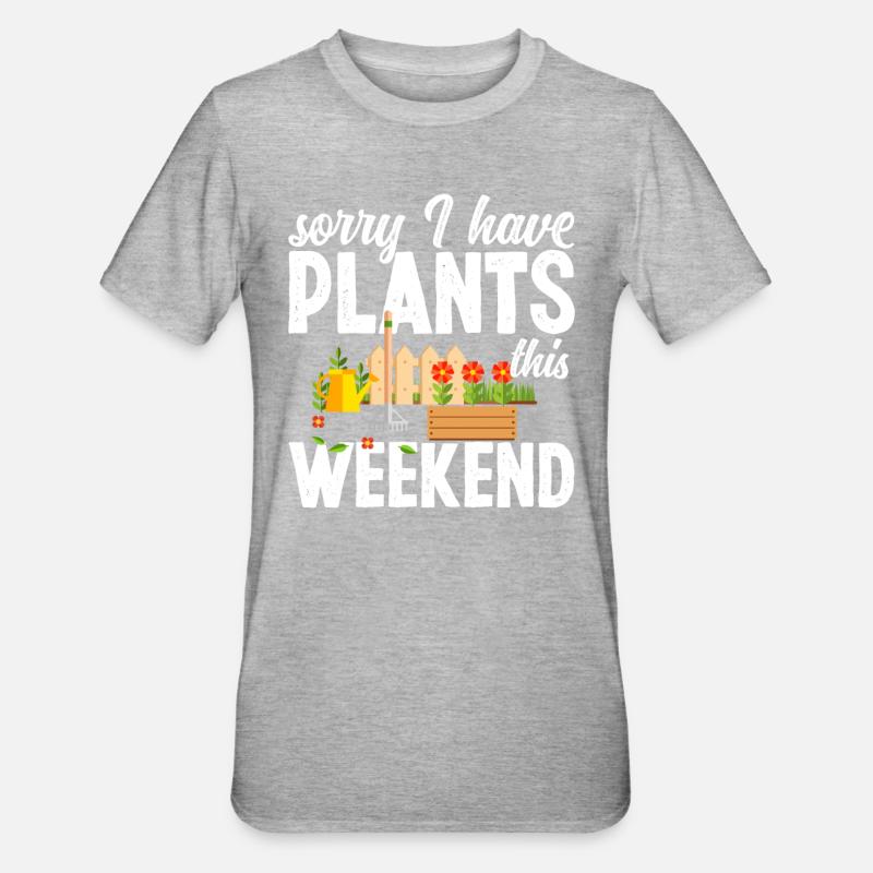 Week-end de jardinage - T-shirt polycoton Unisexe - gris chiné