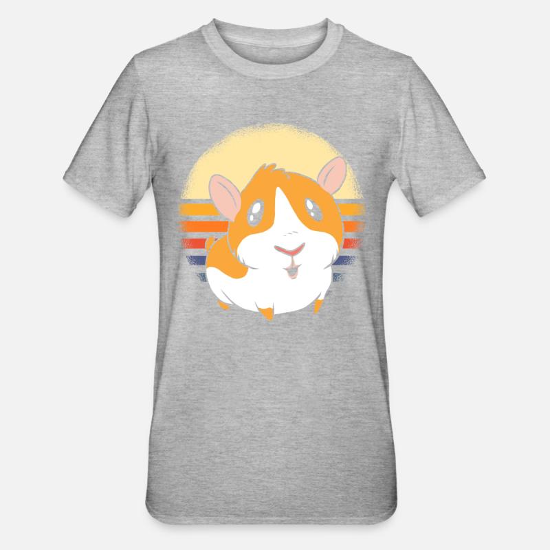 Cochon d’Inde rétro - T-shirt polycoton Unisexe - gris chiné