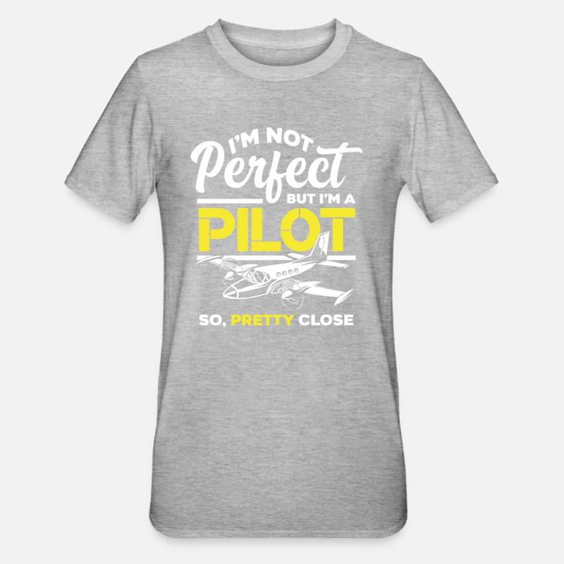Piloten Spruch - Unisex Polycotton T-Shirt - Grau meliert