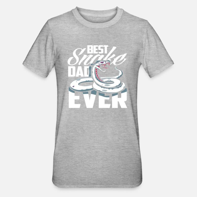Bester Schlangen Papa - Unisex Polycotton T-Shirt - Grau meliert