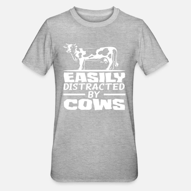 Easily distracted by cows - Unisex Polycotton T-Shirt - heather grey
