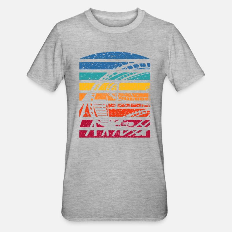 Retro Roller Coaster Silhouette Adventure - Unisex Polycotton T-Shirt - heather grey
