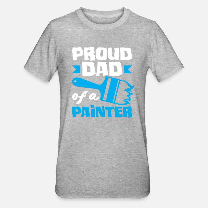 Stolzer Papa Eines Malers Perfekt - Unisex Polycotton T-Shirt - Grau meliert