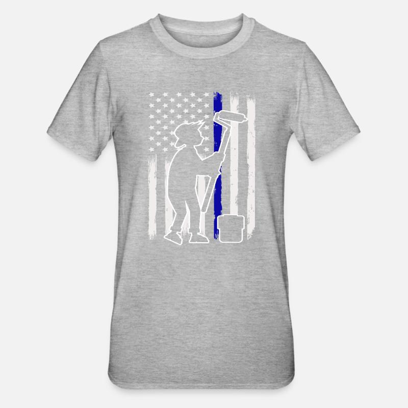 Painter Flag Silhouette Creative - Unisex Polycotton T-Shirt - heather grey