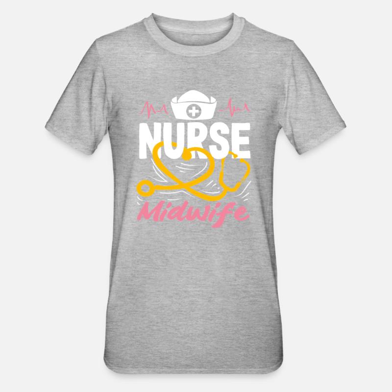 Conception d’infirmière sage-femme - T-shirt polycoton Unisexe - gris chiné