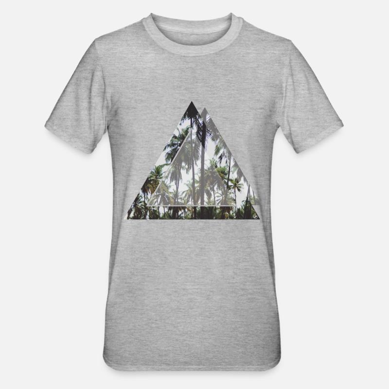 Triangular palm trees - Unisex Polycotton T-Shirt - heather grey