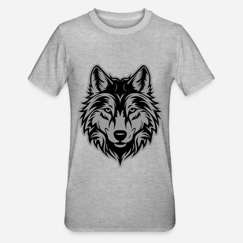 Silhouette de loup - T-shirt polycoton Unisexe - gris chiné