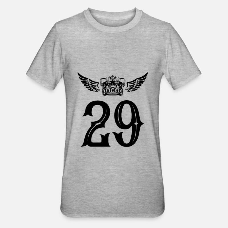29 Couronne numérique - T-shirt polycoton Unisexe - gris chiné