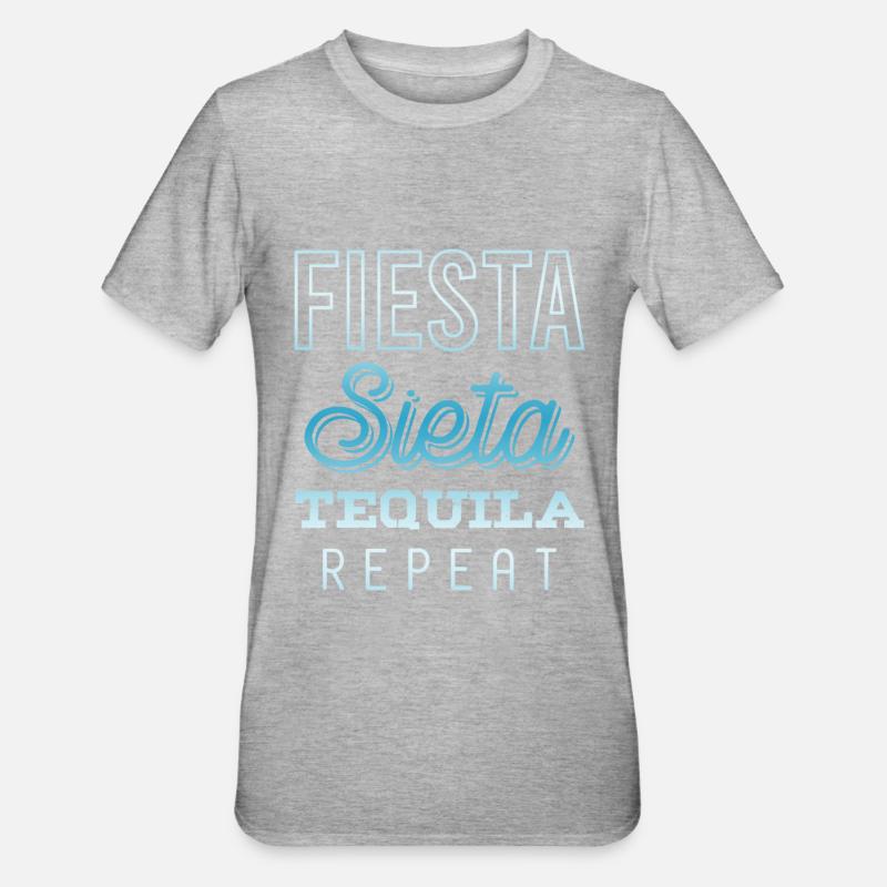 fiesta sieta tequila répéter - T-shirt polycoton Unisexe - gris chiné