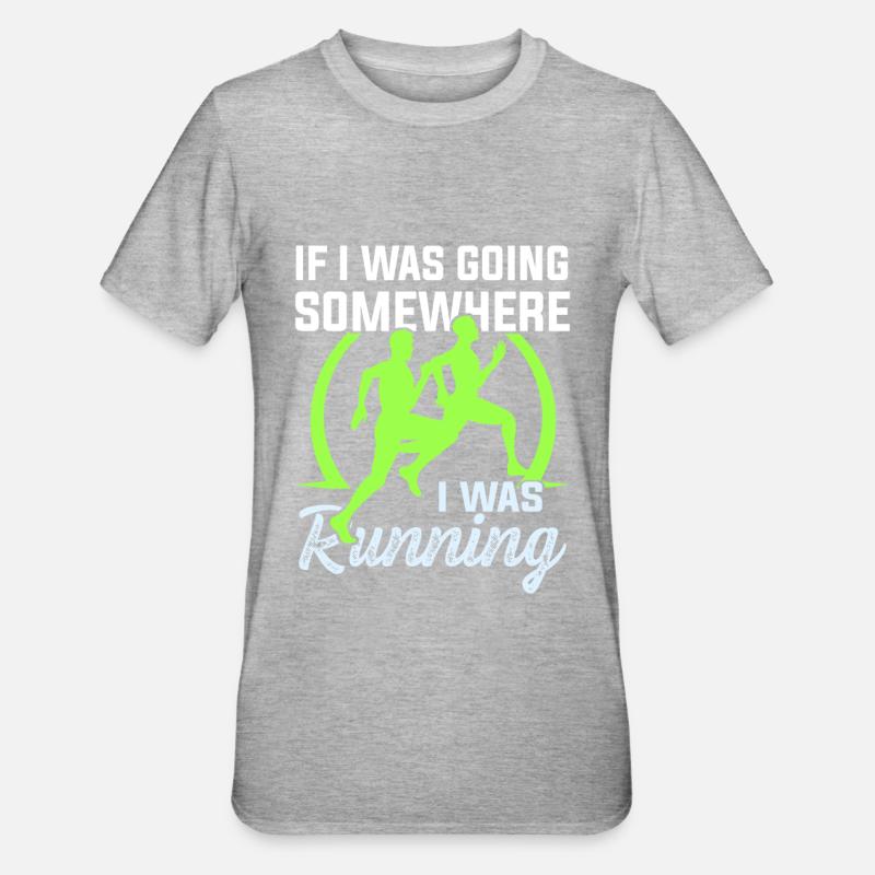 slogan de course - T-shirt polycoton Unisexe - gris chiné