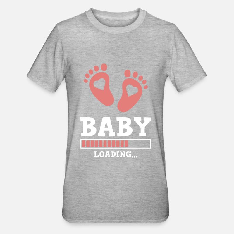 baby loading spruch - Unisex Polycotton T-Shirt - Grau meliert