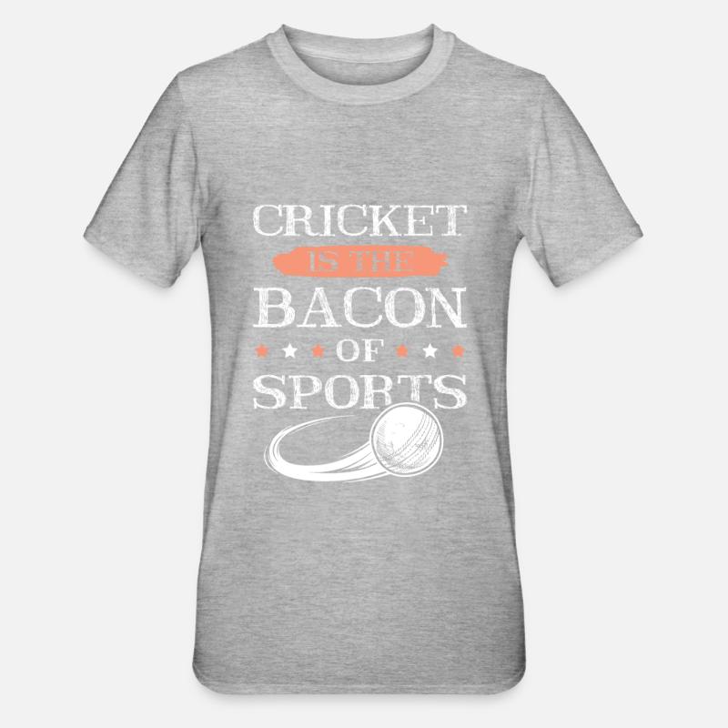 Cricket Bacon - Unisex Polycotton T-Shirt - heather grey