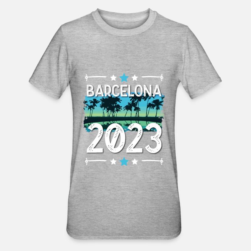Barcelone 2023 - T-shirt polycoton Unisexe - gris chiné