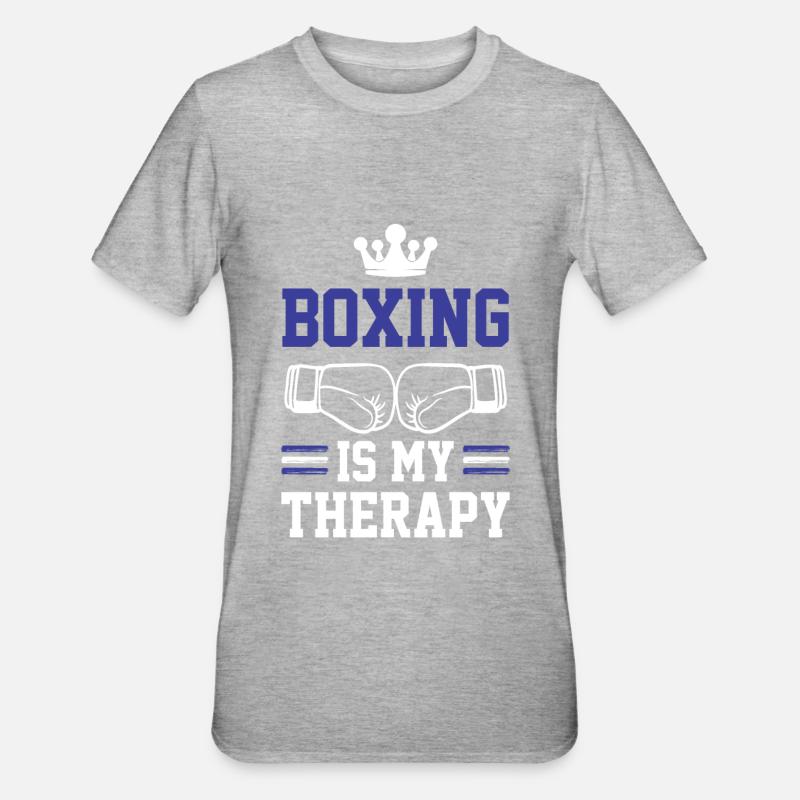 Thérapie de boxe - T-shirt polycoton Unisexe - gris chiné