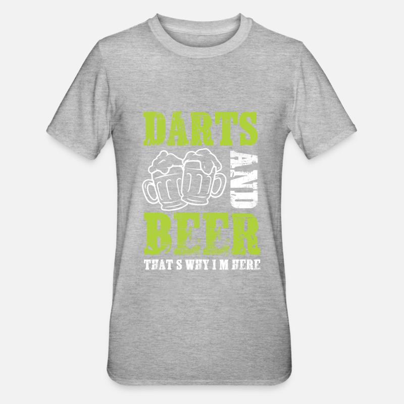Bière et fléchettes - T-shirt polycoton Unisexe - gris chiné