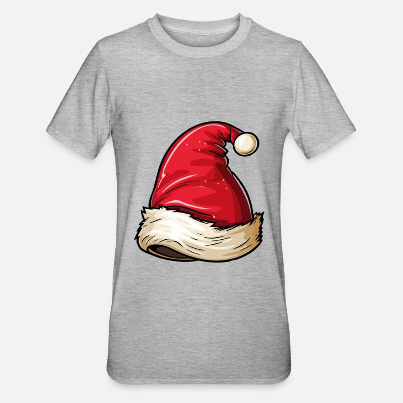 Nisselue Julehatt - Unisex Polycotton T-skjorte - gråmelert