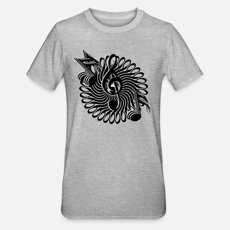 Note keys and notes pattern - Unisex Polycotton T-Shirt - heather grey