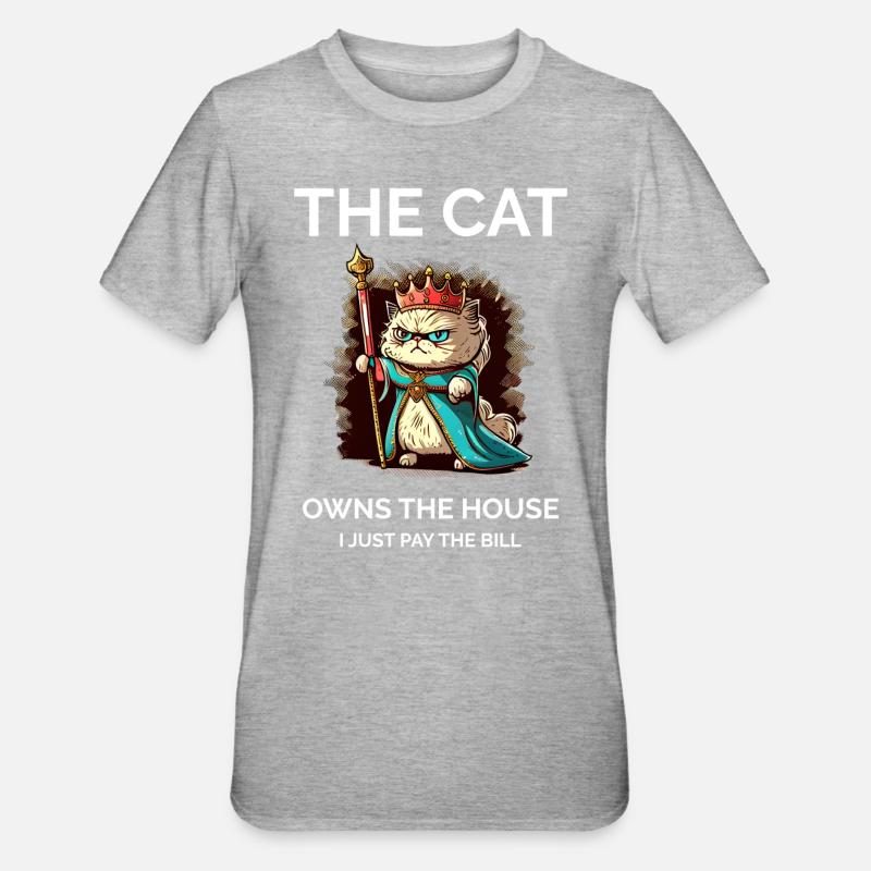 Stolze Katzenmutter - Unisex Polycotton T-Shirt - Grau meliert