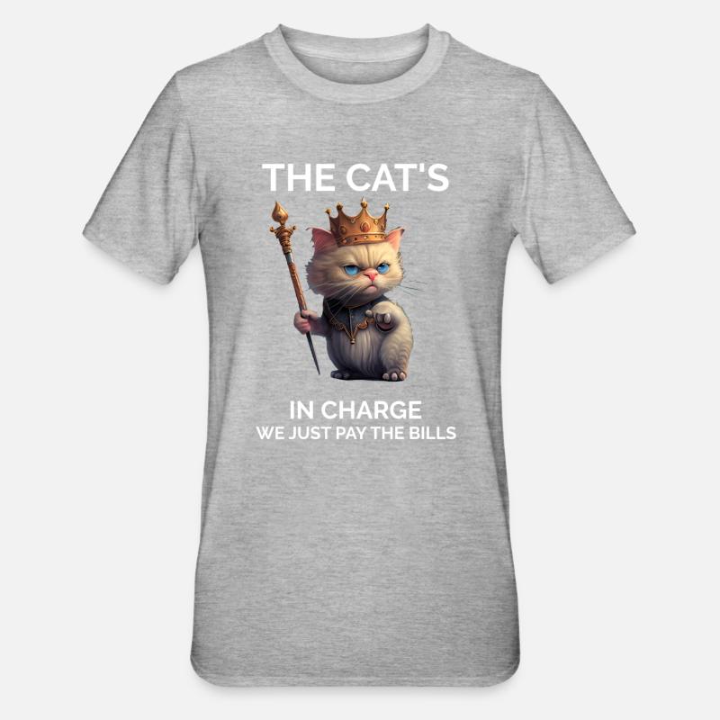Chat sarcastique - T-shirt polycoton Unisexe - gris chiné