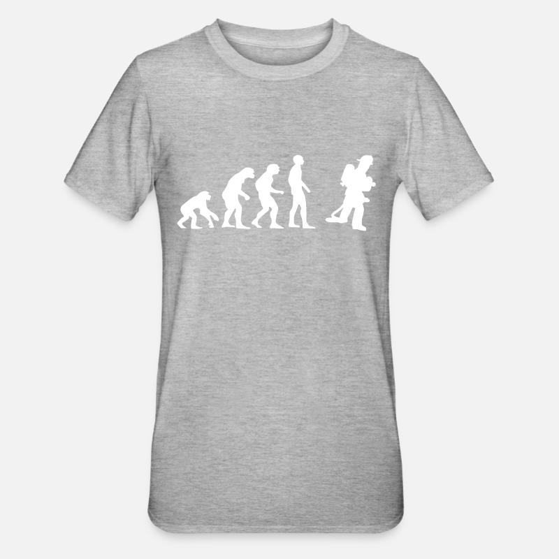 pompier evolution - T-shirt polycoton Unisexe - gris chiné