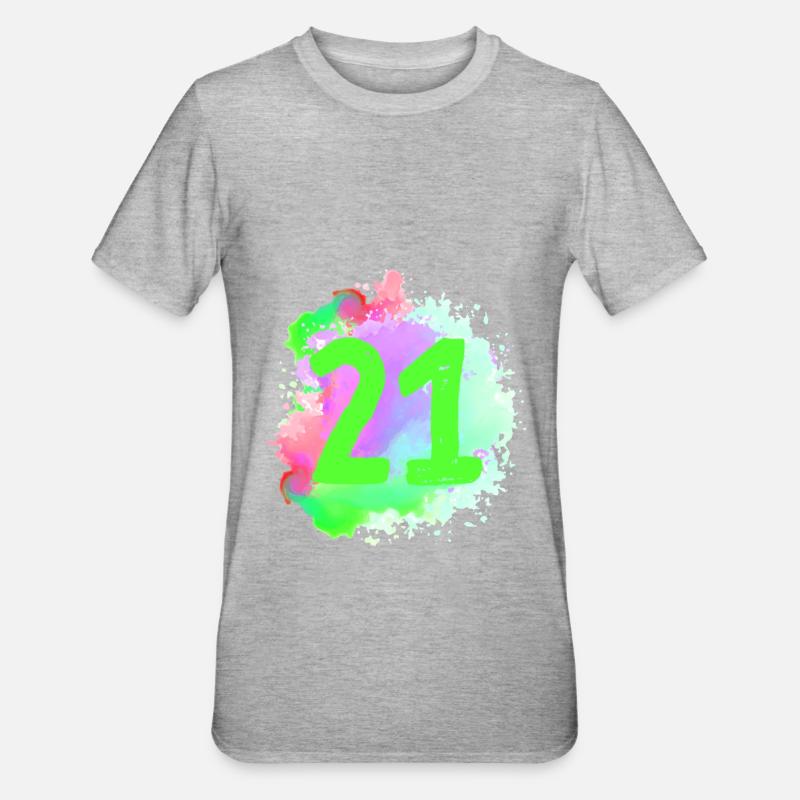 21 Nombre d’objets blob - T-shirt polycoton Unisexe - gris chiné